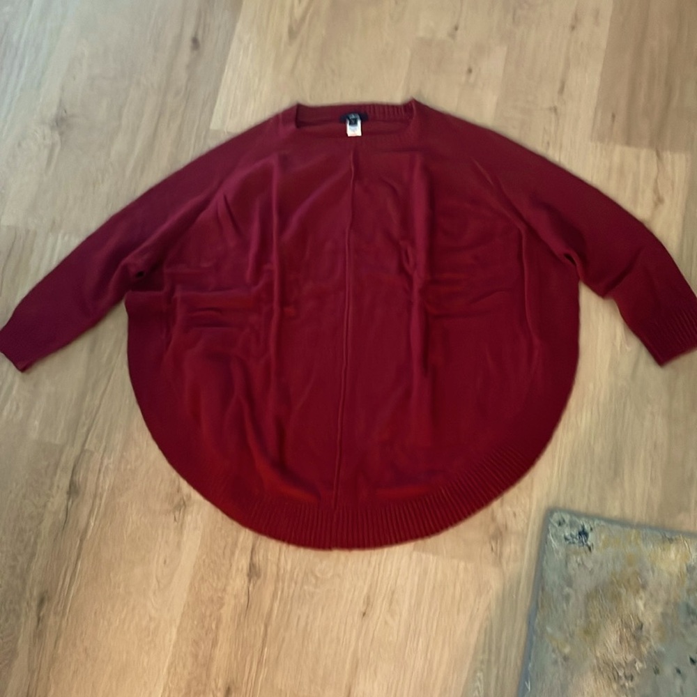 New sweater poncho/ burgundy/never worn size 1X